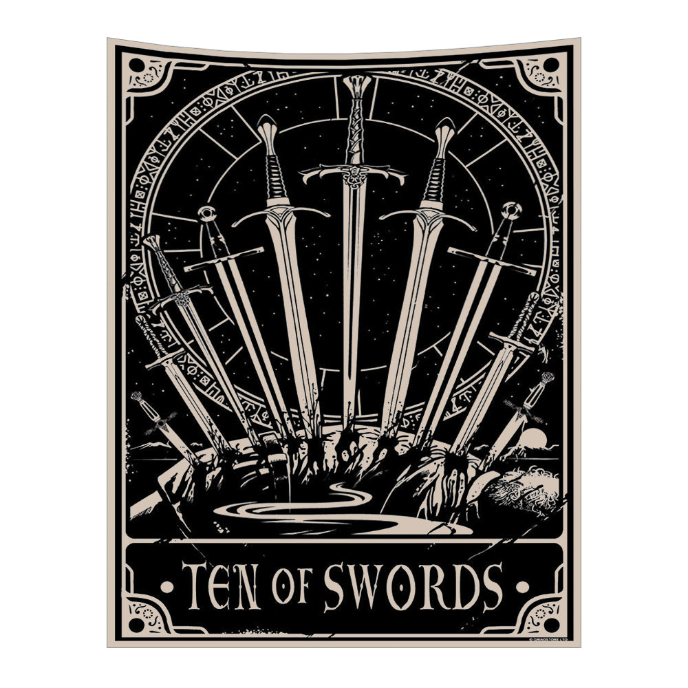 Anyhouz Tapestry Black Swords 150X130 cm Tarot Card Psychedelic Scene Art Hippie Bohemian Decoration Sheets-Tapestry-PEROZ Accessories