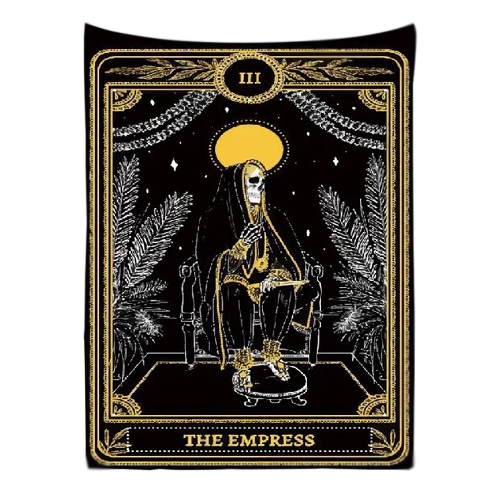 Anyhouz Tapestry Black Yellow Empress 230X150 cm Tarot Card Psychedelic Scene Art Hippie Bohemian Decoration Sheets-Tapestry-PEROZ Accessories