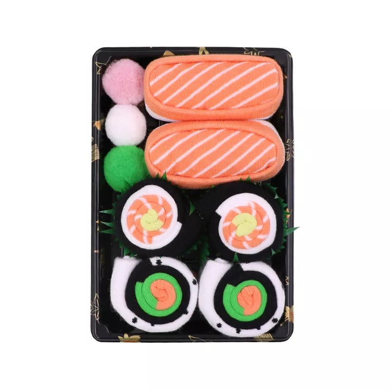 Anysox 3 Pairs Multi-color Size 5-11 Fashion Socks With Sushi Happy Harajuku Skate Cotton Comfortable To Wear Perfect Christmas Gift-Socks-PEROZ Accessories