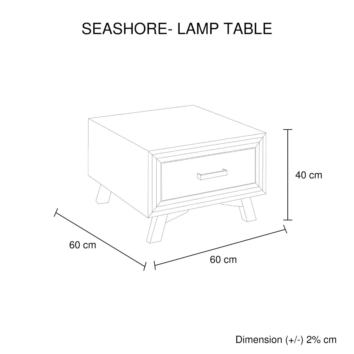 Lamp Table with 1 Storage Drawer Solid Wooden Frame in Silver Brush Colour-Furniture &gt; Living Room-PEROZ Accessories