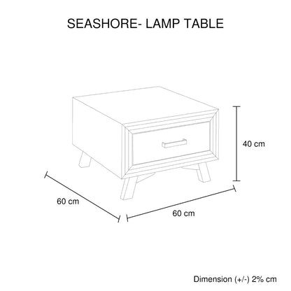 Lamp Table with 1 Storage Drawer Solid Wooden Frame in Silver Brush Colour-Furniture &gt; Living Room-PEROZ Accessories