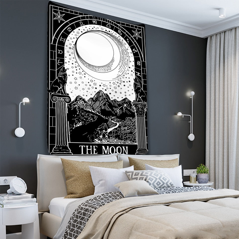 Anyhouz Tapestry Black Swords 150X130 cm Tarot Card Psychedelic Scene Art Hippie Bohemian Decoration Sheets-Tapestry-PEROZ Accessories