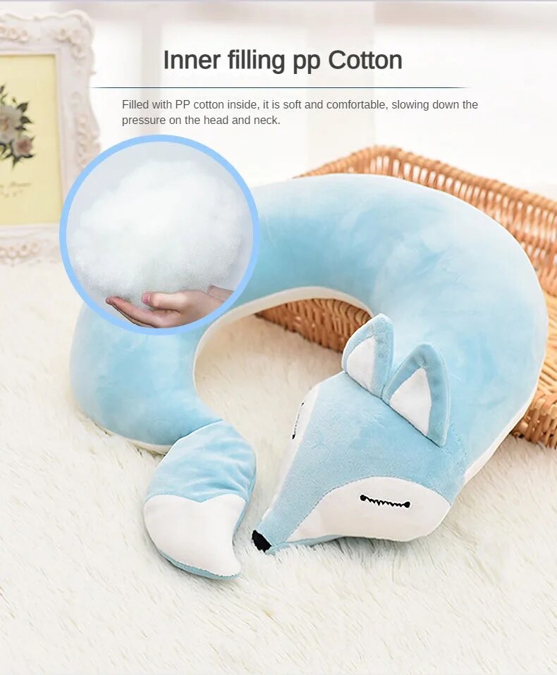 Anypack Neck Pillow Black Fox Creative Cartoon U-Shaped Cute Comfortable Sleep Headrest-Neck Pillow-PEROZ Accessories