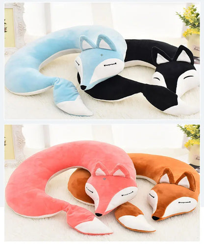 Anypack Neck Pillow Black Fox Creative Cartoon U-Shaped Cute Comfortable Sleep Headrest-Neck Pillow-PEROZ Accessories