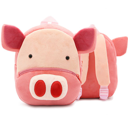 Anykidz 3D Pink Pig Kids School Backpack Cute Cartoon Animal Style Children Toddler Plush Bag Perfect Accessories For Boys and Girls-Backpacks-PEROZ Accessories