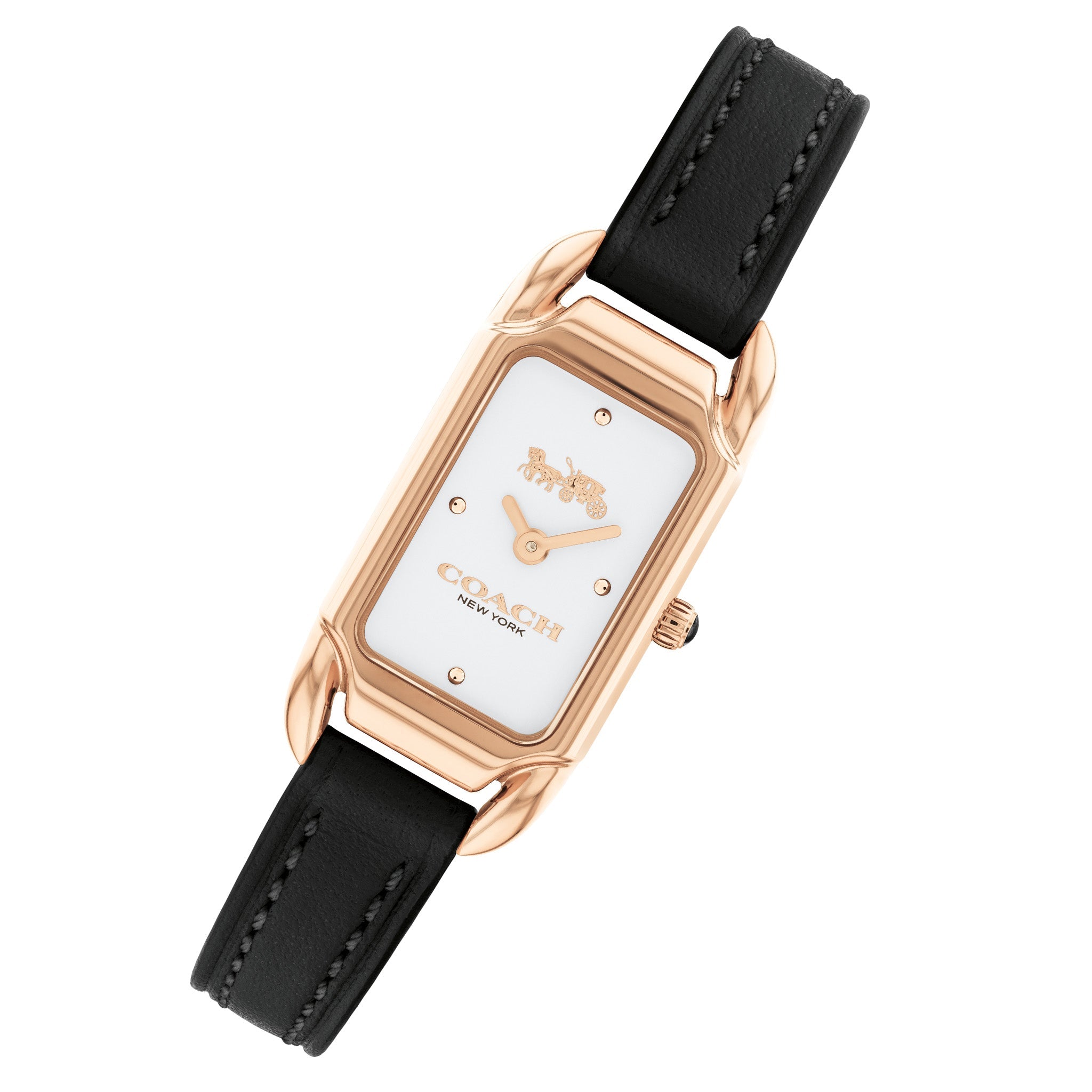 Coach Black Calfskin Ivory Dial Ladies Watch - 14504027-Quartz Watches-PEROZ Accessories