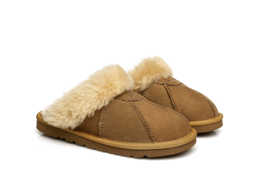 Australian Shepherd Double-Faced Sheepskin Unisex UGG Slippers Robert Water Resistant-Slippers-PEROZ Accessories