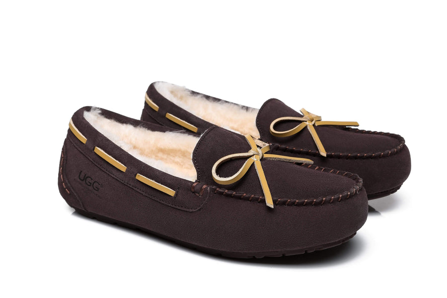 Australian Shepherd Joey Moccasin UGG Women Casual Flats-Loafers &amp; Moccasins-PEROZ Accessories