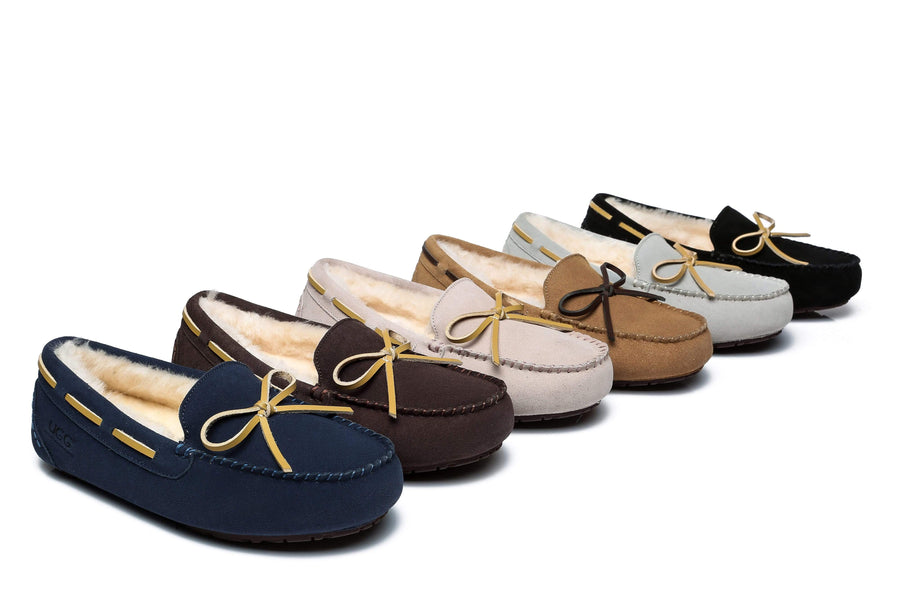 Australian Shepherd Joey Moccasin UGG Women Casual Flats-Loafers &amp; Moccasins-PEROZ Accessories