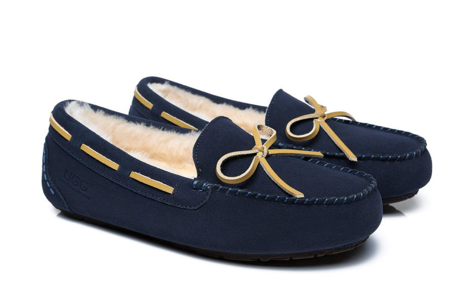 Australian Shepherd Joey Moccasin UGG Women Casual Flats-Loafers &amp; Moccasins-PEROZ Accessories