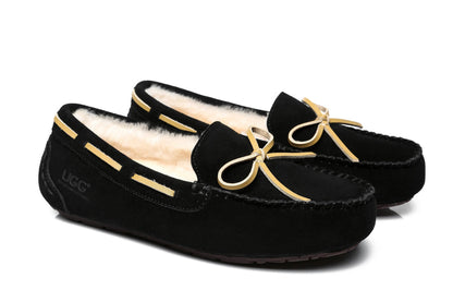 Australian Shepherd Joey Moccasin UGG Women Casual Flats-Loafers &amp; Moccasins-PEROZ Accessories