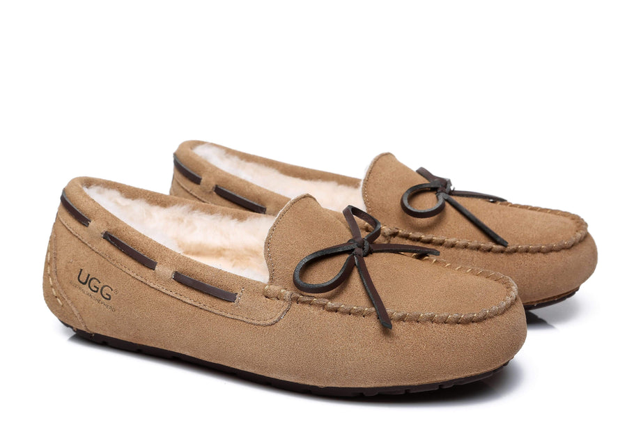 Australian Shepherd Joey Moccasin UGG Women Casual Flats-Loafers &amp; Moccasins-PEROZ Accessories